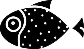 Black fish with dots, illustration, vector on white background.