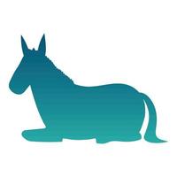 resting donkey icon vector