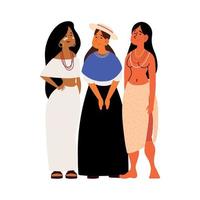 interracial women group vector