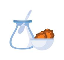 milk and cookies icon vector
