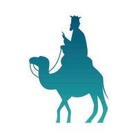 rey sabio montando camello vector