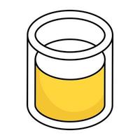 An editable design icon of drink glass vector