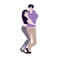 Korean couple characters vector