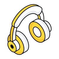 Editable design icon of headphones vector