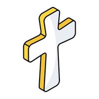 icono de descarga premium del signo católico vector