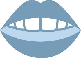 Mouth with teeth, illustration, vector on white background.