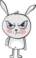 Angry bunny , illustration, vector on white background