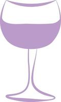 Purple wine in glass, icon illustration, vector on white background