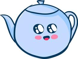 Cute teapot, illustration, vector on white background.