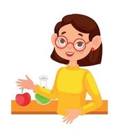 cute female teacher vector