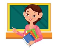 cartoon teacher school vector