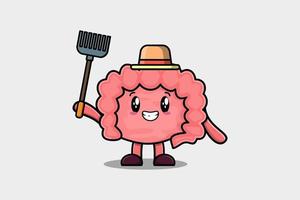 Cute cartoon Agricultural worker Intestine vector