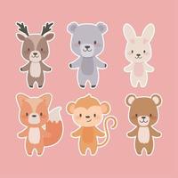 set of cute little animals vector