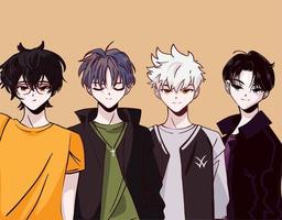 hombres guapos anime vector