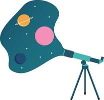 Big telescope ,illustration, vector on white background.