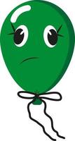 Crazy green balloon, illustration, vector on a white background.