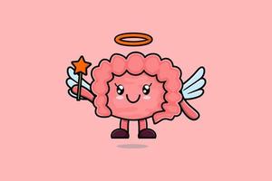 Cute Cartoon Intestine character in form of fairy vector