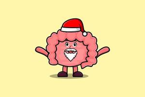 Cartoon mascot Intestine santa claus christmas vector