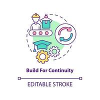 Build for continuity concept icon. Dealing with inflation in business abstract idea thin line illustration. Isolated outline drawing. Editable stroke. vector