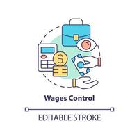 Wages control concept icon. Control employment. Controlling inflation abstract idea thin line illustration. Isolated outline drawing. Editable stroke. vector