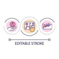 Infection cases analysis and report loop concept icon. Visual data presentation. Healthcare abstract idea thin line illustration. Isolated outline drawing. Editable stroke. vector