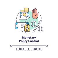 Monetary policy control concept icon. Regulation measure. Controlling inflation abstract idea thin line illustration. Isolated outline drawing. Editable stroke. vector