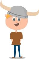 Young Viking, illustration, vector on white background