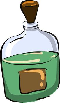Magic elixir, illustration, vector on white background.