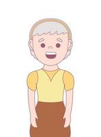 smiling old woman vector