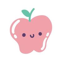 apple fruit kawaii vector