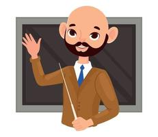 bald teacher man vector
