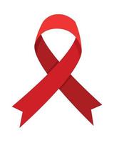 AIDS day red ribbon emblem vector