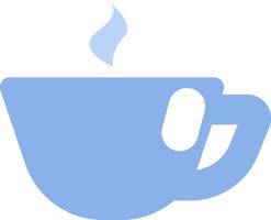 Coffee in blue cup, illustration, vector on a white background.