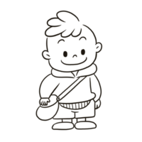 menino desenho animado doodle kawaii anime página para colorir ilustração fofa desenhando personagem de clip art Chibi mangá quadrinhos png