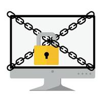 computer closed padlock vector