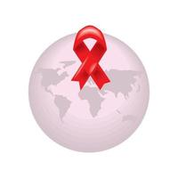 world ribbon AIDS icon vector