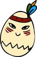 Indian egg with eyes, illustration, vector on white background.