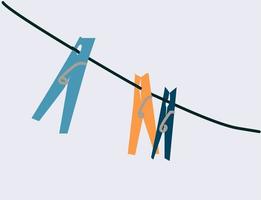 Clothes hanger, illustration, vector on white background.