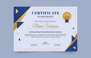 Blue Certificate Template vector