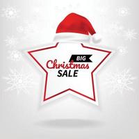 christmas sale star price tag template vector