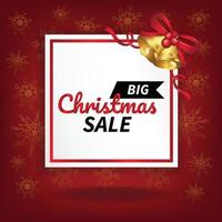 christmas sale square price tag template red background vector