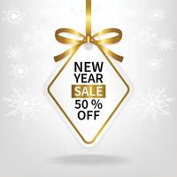 new year sale price tag template vector