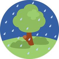 lluvia de primavera en un árbol, ilustración, vector, sobre un fondo blanco. vector