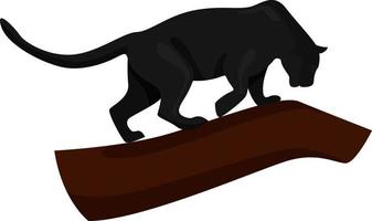 Black panther , illustration, vector on white background