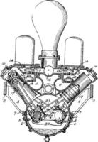 Piston Type Pump vintage illustration. vector