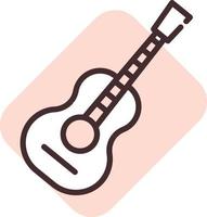 Guitar music, illustration, vector on a white background.