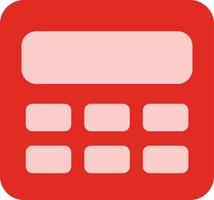 Red calculator, illustration, vector on a white background.