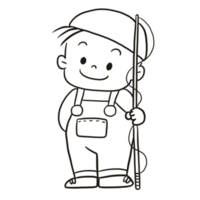 pesca desenho animado doodle kawaii anime página para colorir ilustração fofa desenhando personagem de clipart Chibi mangá quadrinhos png