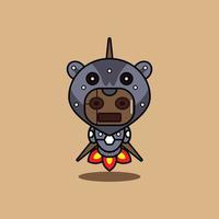 vector illustration of cartoon character mascot costume animal rocket cute robot ghoper