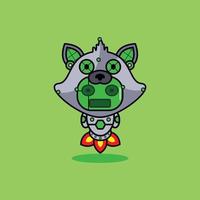 vector illustration of cartoon character mascot costume animal rocket cute robot cat